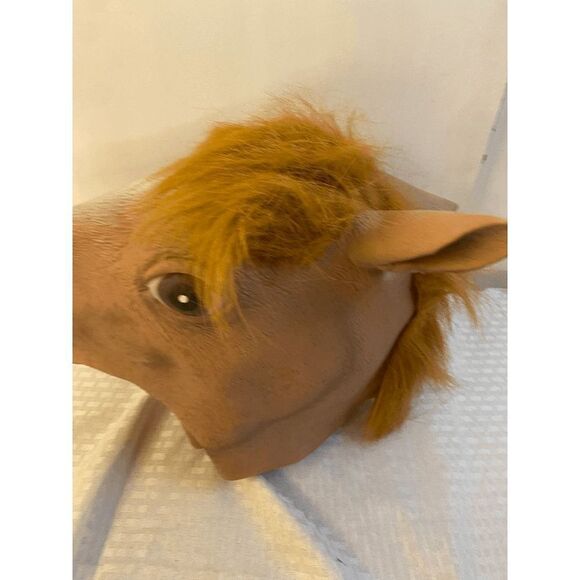 Horse Costume Mask Brown Black with Mane 17"x11" - Picture 1 of 6